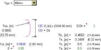 Shell and heads thickness calculation