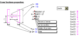 Sections properties