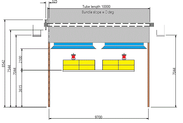 Plano de un aeroenfriador